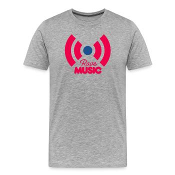 Musique rave Signal néon - T-shirt bio Premium Homme - gris chiné - Devant - Damien (186cm)