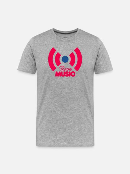 Rave-Musik Neon-Signal - Männer Premium Bio T-Shirt - Grau meliert