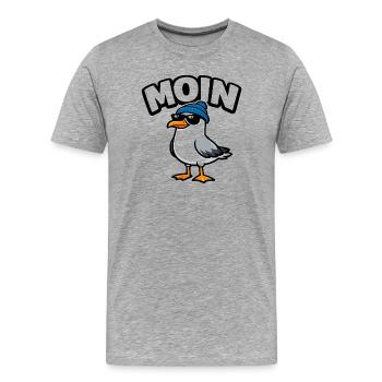 Moin Seagull - T-shirt bio Premium Homme - gris chiné - Devant - Damien (186cm)