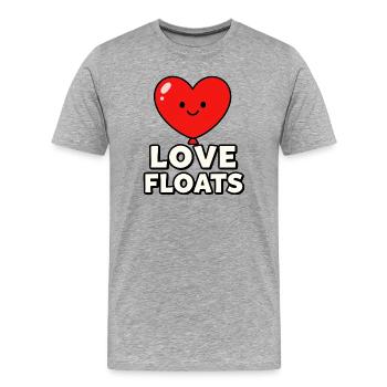 Graphique de mascotte en forme de cœur des chars d’amour - T-shirt bio Premium Homme - gris chiné - Devant - Damien (186cm)