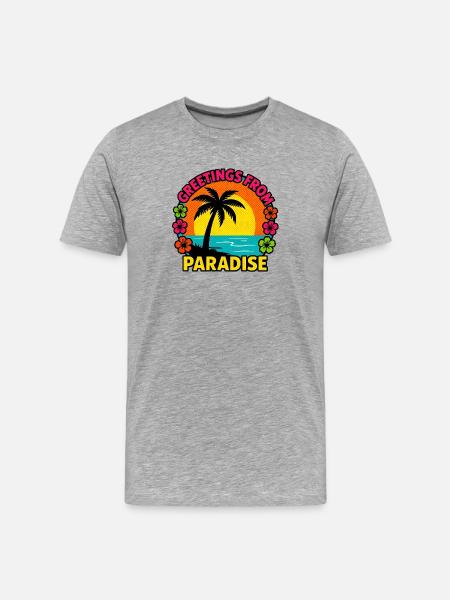 Greetings From Paradise - Men's Premium Organic T-Shirt - heather grey