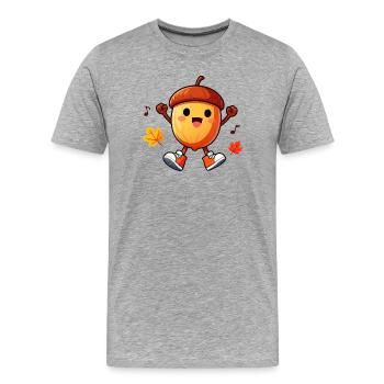 Danse du gland d’automne - T-shirt bio Premium Homme - gris chiné - Devant - Damien (186cm)