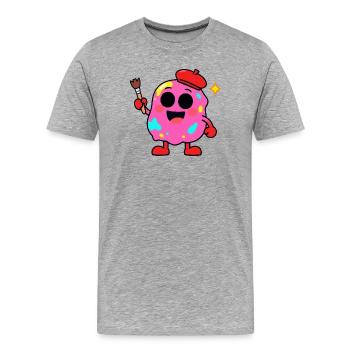 Artiste de Donuts Pop Palette - T-shirt bio Premium Homme - gris chiné - Devant - Damien (186cm)