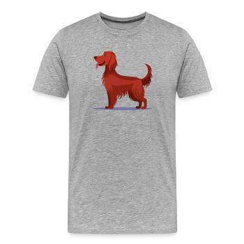 Irish Red Setter (bande dessinée) - T-shirt bio Premium Homme - gris chiné - Devant - Damien (186cm)