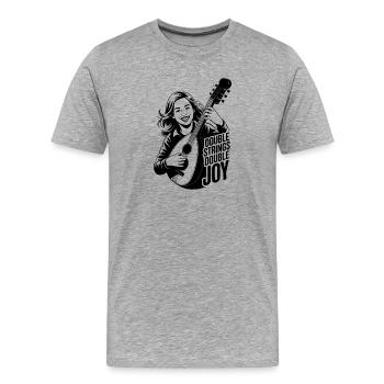 Mandoline Double Cordes Double Joy Madoliniste - T-shirt bio Premium Homme - gris chiné - Devant - Damien (186cm)