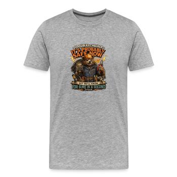 J’ai vérifié une seconde fois que c’était probablement sûr - T-shirt bio Premium Homme - gris chiné - Devant - Damien (186cm)
