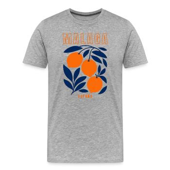 Malaga Spanien Orangen  - Männer Premium Bio T-Shirt - Grau meliert - Vorne - Damien (186cm)