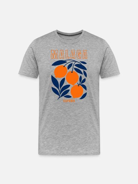 Malaga Spanien Orangen  - Männer Premium Bio T-Shirt - Grau meliert