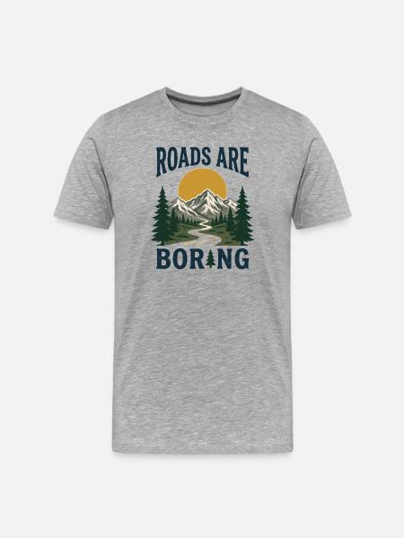 Trailrunning – Straßen sind langweilig - Männer Premium Bio T-Shirt - Grau meliert