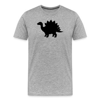 Stégosaure - T-shirt bio Premium Homme - gris chiné - Devant - Damien (186cm)