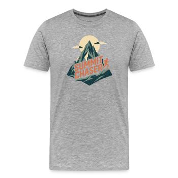 Trail Running - Poursuiveur de sommet - T-shirt bio Premium Homme - gris chiné - Devant - Damien (186cm)
