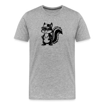 Écureuil avec des lunettes de soleil - T-shirt bio Premium Homme - gris chiné - Devant - Damien (186cm)