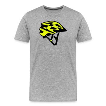 Silhouette du casque de vélo VTT - T-shirt bio Premium Homme - gris chiné - Devant - Damien (186cm)