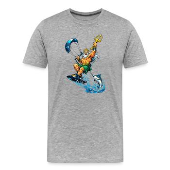 Neptune autrefois sportif - T-shirt bio Premium Homme - gris chiné - Devant - Damien (186cm)