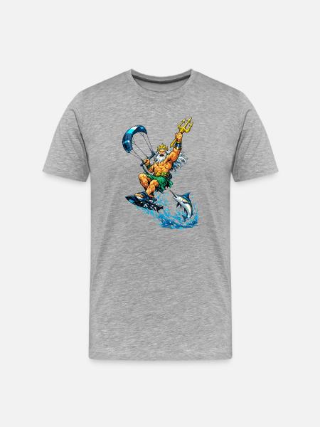 Neptun einmal Sportlich - Männer Premium Bio T-Shirt - Grau meliert