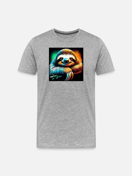 sloth - Men's Premium Organic T-Shirt - heather grey
