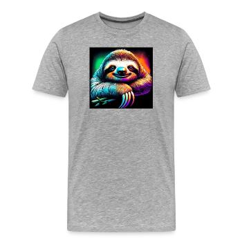 paresse - T-shirt bio Premium Homme - gris chiné - Devant - Damien (186cm)