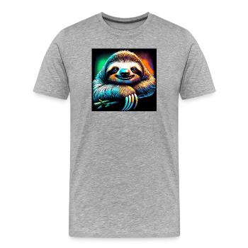 paresse - T-shirt bio Premium Homme - gris chiné - Devant - Damien (186cm)