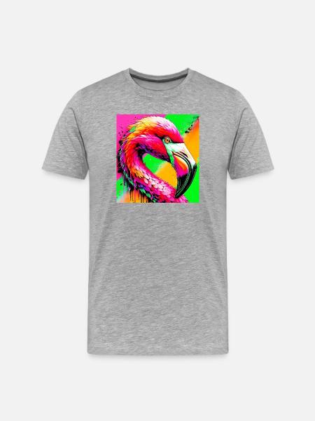 flamingo - Men's Premium Organic T-Shirt - heather grey