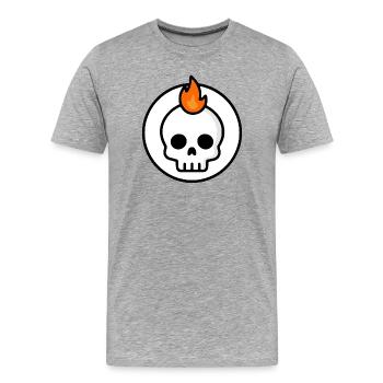 Graphique mignon de Crâne de Fatalité Feu - T-shirt bio Premium Homme - gris chiné - Devant - Damien (186cm)