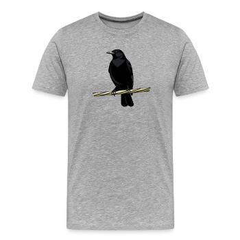 Observation urbaine des oiseaux : conception minimale de la nature - T-shirt bio Premium Homme - gris chiné - Devant - Damien (186cm)