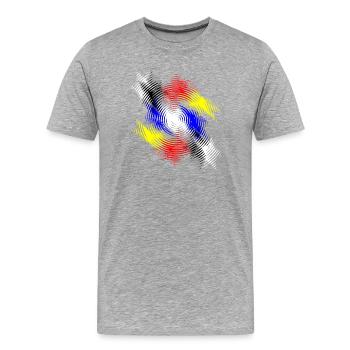 Rythmes de tourbillon de couleur - T-shirt bio Premium Homme - gris chiné - Devant - Damien (186cm)