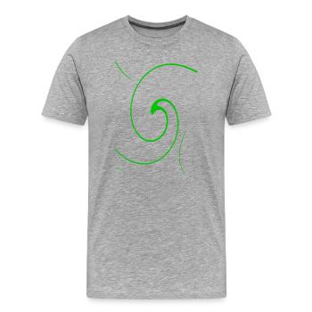Spirale néon sur fond noir - T-shirt bio Premium Homme - gris chiné - Devant - Damien (186cm)