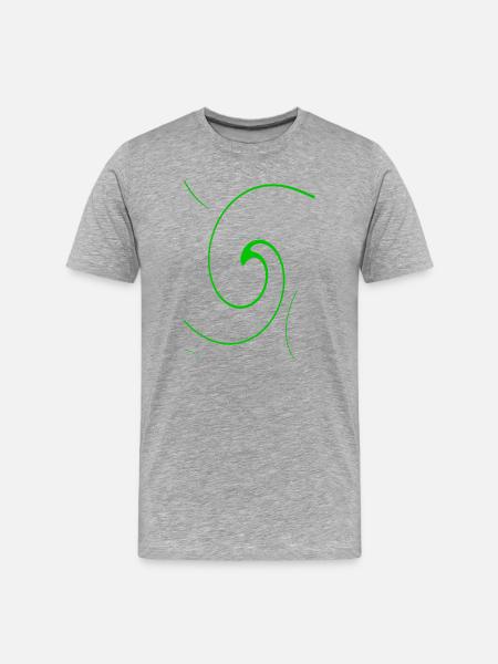 Neon spiral on black - Men's Premium Organic T-Shirt - heather grey