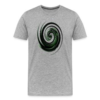 Art néon tourbillonnant en spirale verte - T-shirt bio Premium Homme - gris chiné - Devant - Damien (186cm)
