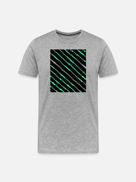 Neon Zigzag Stripe Pattern - Men's Premium Organic T-Shirt - heather grey