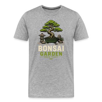 Bonsaï Plant Zen Tree Bonsaï Bonsai - T-shirt bio Premium Homme - gris chiné - Devant - Damien (186cm)