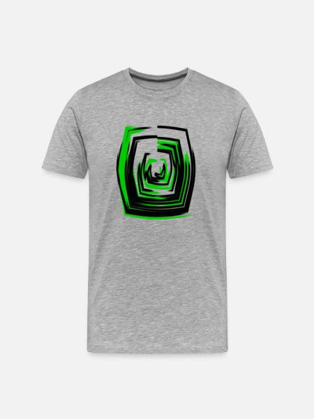 Neonspirale Grün - Männer Premium Bio T-Shirt - Grau meliert