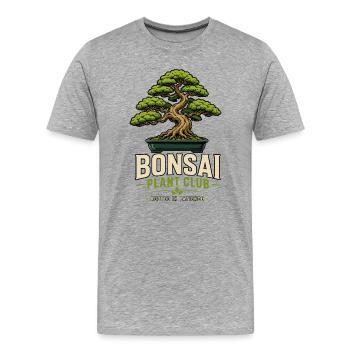 Bonsaï Plant Plant Bonsai du Japon Bonsai - T-shirt bio Premium Homme - gris chiné - Devant - Damien (186cm)
