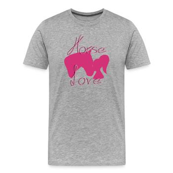 Amour des chevaux - T-shirt bio Premium Homme - gris chiné - Devant - Damien (186cm)