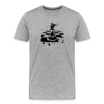 Schachfigur Streetart - Männer Premium Bio T-Shirt - Grau meliert - Vorne - Damien (186cm)