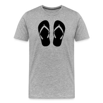 Flipflops_schwarz_Sommer_Strand_Urlaub_Geschenk - T-shirt bio Premium Homme - gris chiné - Devant - Damien (186cm)