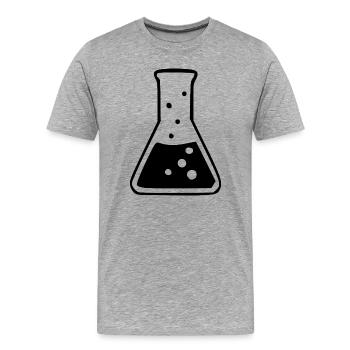 Chemie_Symbol_schwarzweiss_Wissenschaft_science - Men's Premium Organic T-Shirt - heather grey - Front - Damien (186cm)