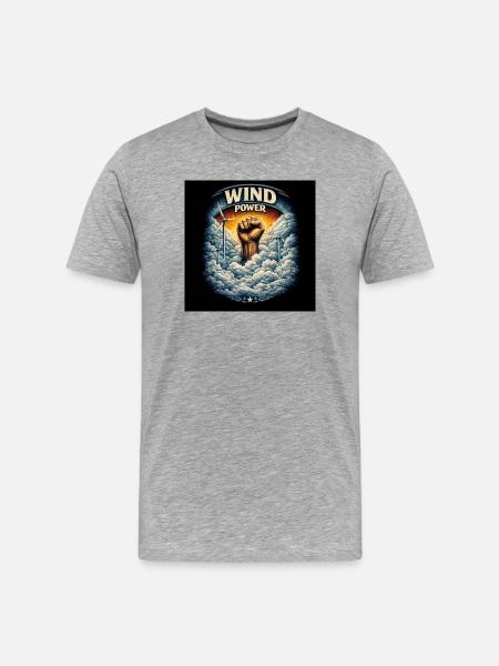 Wind power fist over clouds - Men's Premium Organic T-Shirt - heather grey