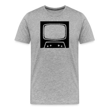 TV rétro vintage années 80 et 90 - T-shirt bio Premium Homme - gris chiné - Devant - Damien (186cm)