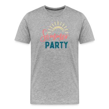 Logo Sunbeam de la fête d’été - T-shirt bio Premium Homme - gris chiné - Devant - Damien (186cm)
