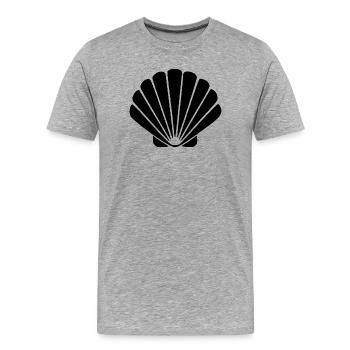 Cadeau de voyage Vacances Plage Scallop Shell - T-shirt bio Premium Homme - gris chiné - Devant - Damien (186cm)