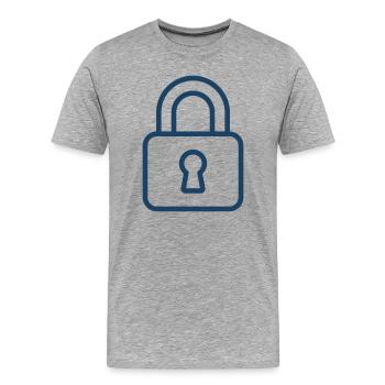 Verrouillage Solide Icône Sécurité Protection de Sécurité - T-shirt bio Premium Homme - gris chiné - Devant - Damien (186cm)