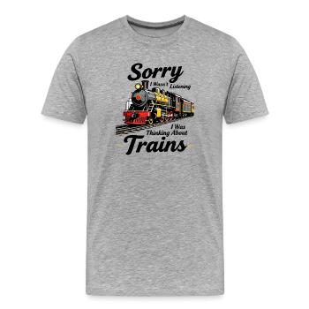 Zug Humor - Männer Premium Bio T-Shirt - Grau meliert - Vorne - Damien (186cm)