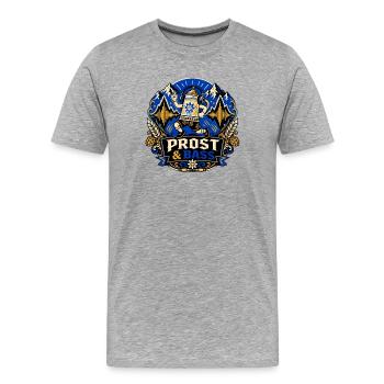 Chope de bière avec casque – Festival de musique - T-shirt bio Premium Homme - gris chiné - Devant - Damien (186cm)