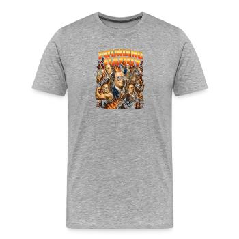 Le père fondateur Ben Franklin, 4 juillet - T-shirt bio Premium Homme - gris chiné - Devant - Damien (186cm)
