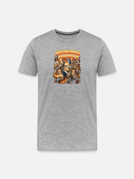 Founding Father Ben Franklin, July 4 - Men's Premium Organic T-Shirt - heather grey