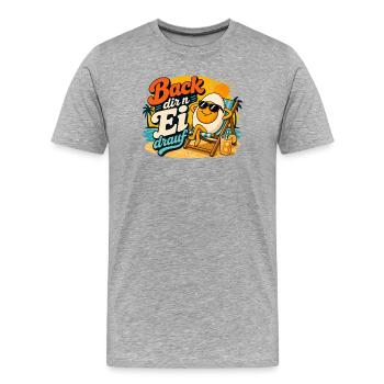 Préparez-vous un œuf dessus ! - T-shirt bio Premium Homme - gris chiné - Devant - Damien (186cm)