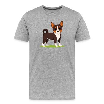 Pinscher miniature (bande dessinée) - T-shirt bio Premium Homme - gris chiné - Devant - Damien (186cm)