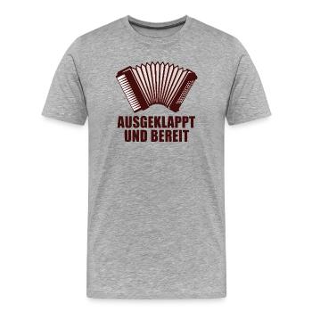 Akkordeon - Ausgeklappt und bereit - Männer Premium Bio T-Shirt - Grau meliert - Vorne - Damien (186cm)