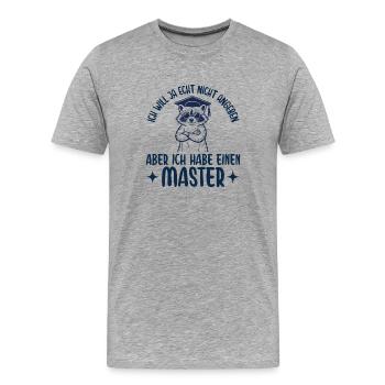 Mastertitel Will ja nicht angeben Abschluss - Männer Premium Bio T-Shirt - Grau meliert - Vorne - Damien (186cm)